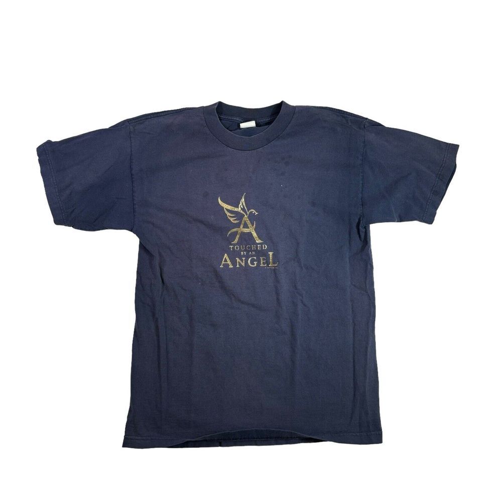 Vintage Touched By An Angel Shirt Adult Large Blue‎ 90s TV Show Christian CBS